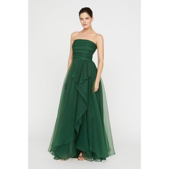 NWT Theia Teresa Strapless Draped Gown In Thorn US12 $795 - Picture 1 of 11